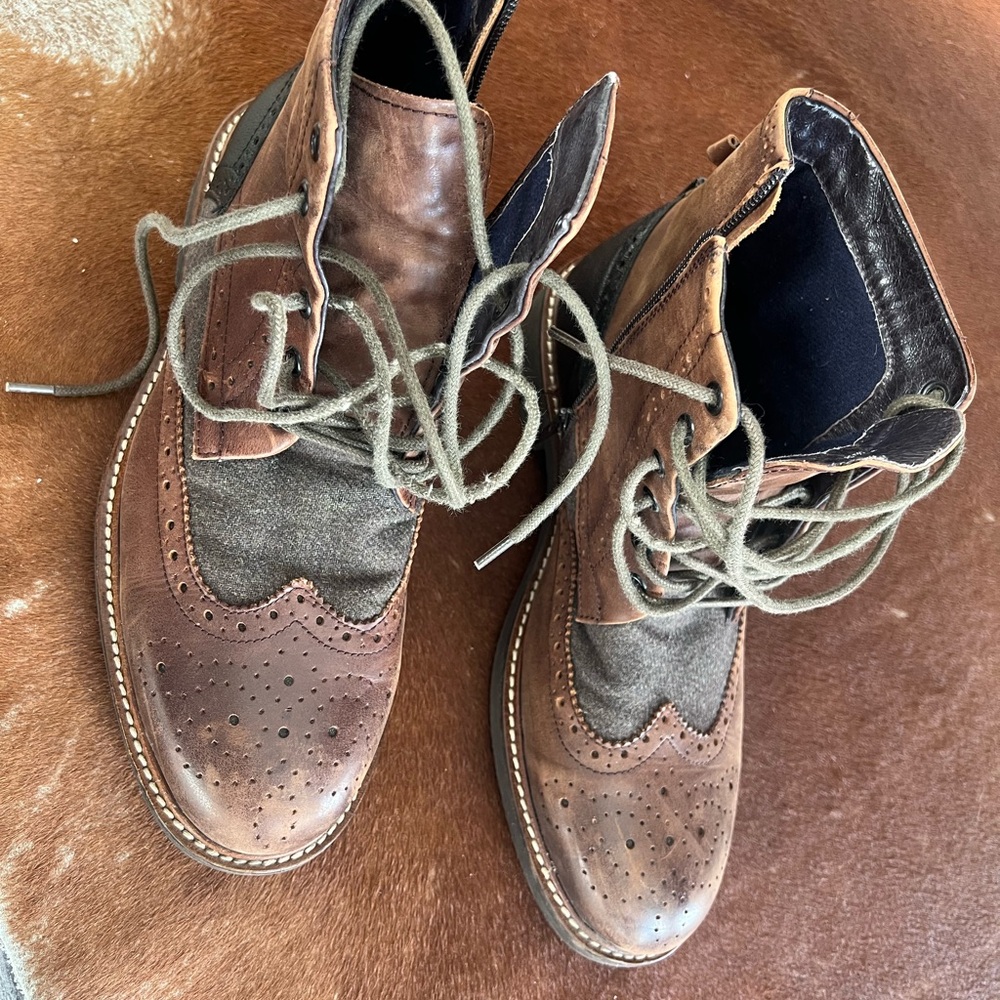 Vera Pelle Brown Boots Rugged Sole Design